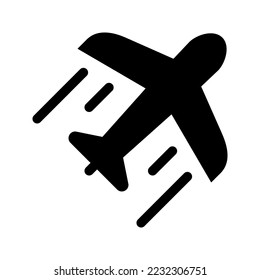 Flugzeugsymbol auf weißem Hintergrund