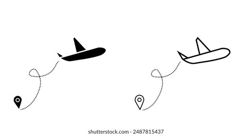 airplane icon on white background