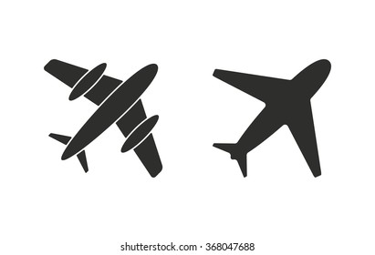 Airplane  icon  on white background. Vector illustration.