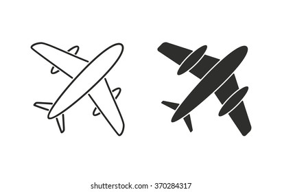 Airplane  icon  on white background. Vector illustration.