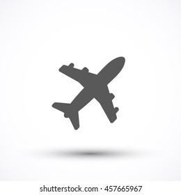 airplane icon on white background. vector illustration
