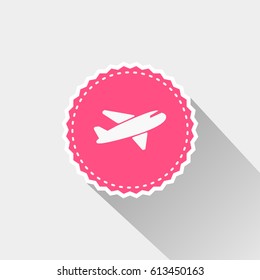 Airplane icon on white background