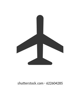 airplane icon on the white background. Vector illustration