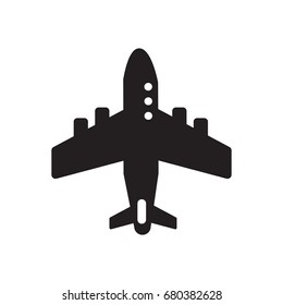 Airplane icon on white background.