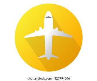 Airplane icon on yellow background