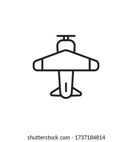 airplane icon outline design vector. isolated on white background