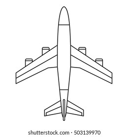 Airplane icon. Outline illustration of airplane vector icon for web design