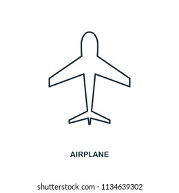 Airplane icon. Outline style icon design. UI. Illustration of airplane icon.