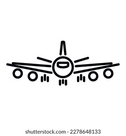 Airplane icon outline vector. Airport transfer. Travel plane