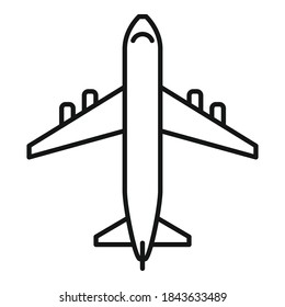 Airplane icon. Outline airplane vector icon for web design isolated on white background