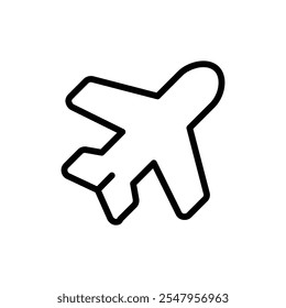 Airplane icon Outline vector for web ui