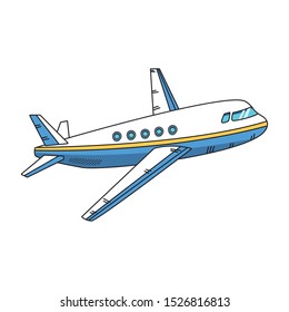 airplane icon over white background, vector illustration