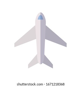 airplane icon over white background, flat style, vector illustration