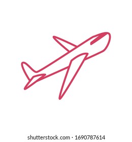 icono del avión sobre fondo blanco, estilo de línea, ilustración vectorial