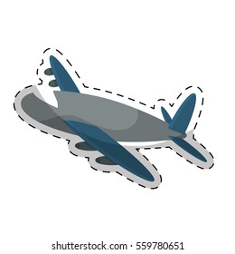 airplane icon over white background. vector illustration