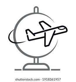 ICONO DE AVIÓN CON VISTAS AL MUNDO