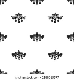 airplane icon pattern. Seamless airplane pattern on white background.