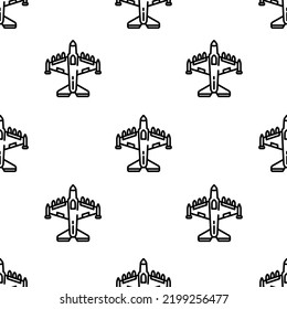 Flugzeugsymbol-Muster. Nahtlose Muster des Flugzeugs auf weißem Hintergrund.