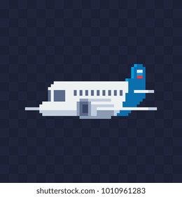 Airplane Icon Pixel Art Sticker Design Stock Vector (Royalty Free ...