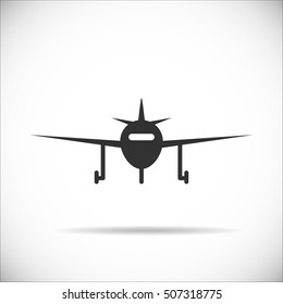 Airplane  icon,  plane front view , vector illustration