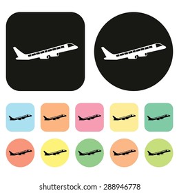 Airplane icon. Plane icon. Passenger plane icon. Vector