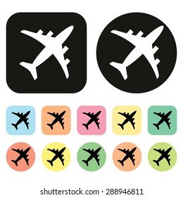 Airplane icon. Plane icon. Passenger plane icon. Vector
