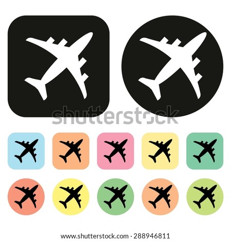 Airplane icon. Plane icon. Passenger plane icon. Vector