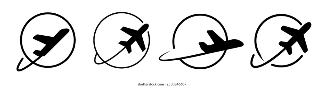  Airplane icon. Plane icon set