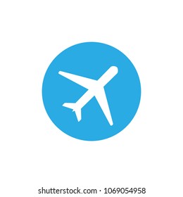 Airplane icon, plane sign. Vector illustration, flat design.