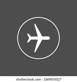 Airplane icon, plane sign. Vector illustration, flat design.