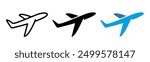 Airplane icon. Plane symbol. Air plane vector illustration. Airline sign. Aviation pictogram. Aircraft concept isolated.