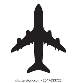 Ícone do avião. Símbolo do plano. Ilustração vetorial de avião aéreo. Sinal da companhia aérea. Pictograma da aviação. Conceito de aeronave isolado.
