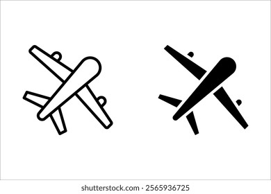 Airplane icon. Plane symbol. Air plane vector illustration. Airline sign. Aviation pictogram. Aircraft concept isolated.