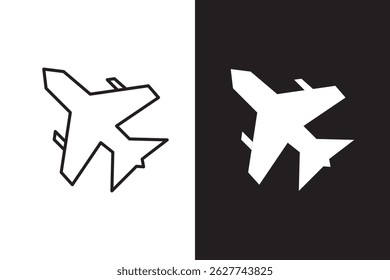 Airplane icon. Plane symbol. Air plane vector illustration. Airline sign. Aviation pictogram. Aircraft concept isolated.