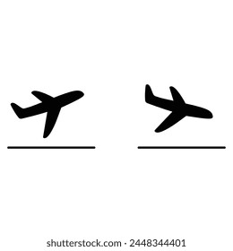 Airplane Icon plane takeoff landing  icon vector