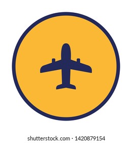 Airplane icon. Plane vector pictogram.  Flight pictogram. Airport symbol.