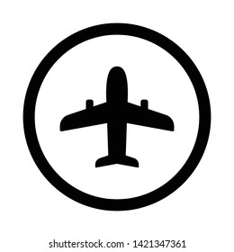 Airplane icon. Plane vector pictogram.  Flight pictogram. Airport symbol.