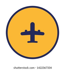 Airplane icon. Plane vector pictogram.  Flight pictogram. Airport symbol.