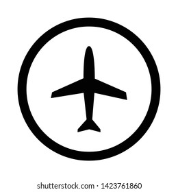 Airplane icon. Plane vector pictogram.  Flight pictogram. Airport symbol.