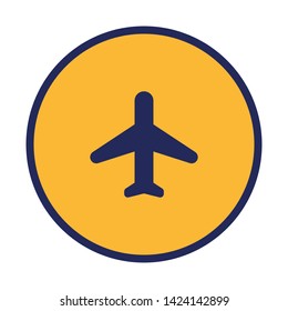 Airplane icon. Plane vector pictogram.  Flight pictogram. Airport symbol.