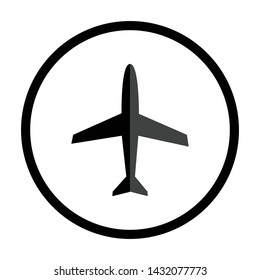 Airplane icon. Plane vector pictogram.  Flight pictogram. Airport symbol.