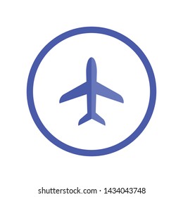 Airplane icon. Plane vector pictogram.  Flight pictogram. Airport symbol.