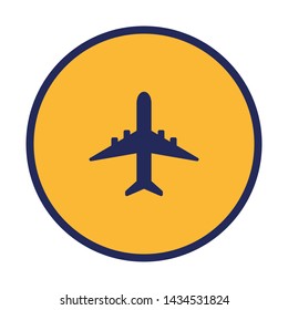 Airplane icon. Plane vector pictogram.  Flight pictogram. Airport symbol.