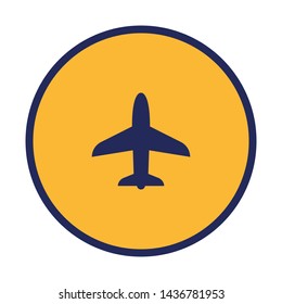 Airplane icon. Plane vector pictogram.  Flight pictogram. Airport symbol.