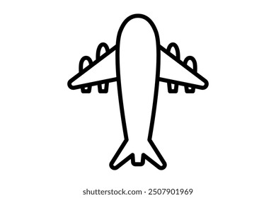 Airplane icon. icon related to action plan. suitable for web site, app, user interfaces. line icon style