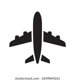 Airplane icon representing air freight cargo transport and international shipping for fast logistics delivery service and global travel vector solid glyph icon