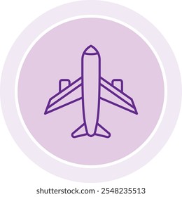 Airplane Icon Representing Aviation, Air Travel, and Transportation, Perfect for Highlighting Flights, Journeys, and Global Connectivity with a Modern and Dynamic Design.