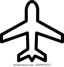 airplane icon representing travel, aviation, and exploration suitable for tourism and flight-related designs.