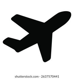 Airplane icon representing travel, flights, and air transportation