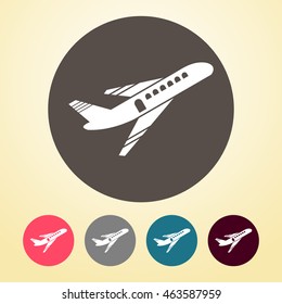 Airplane Icon in round shape.